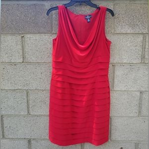 American Living Size 14 Red Dress Cowl Neckline